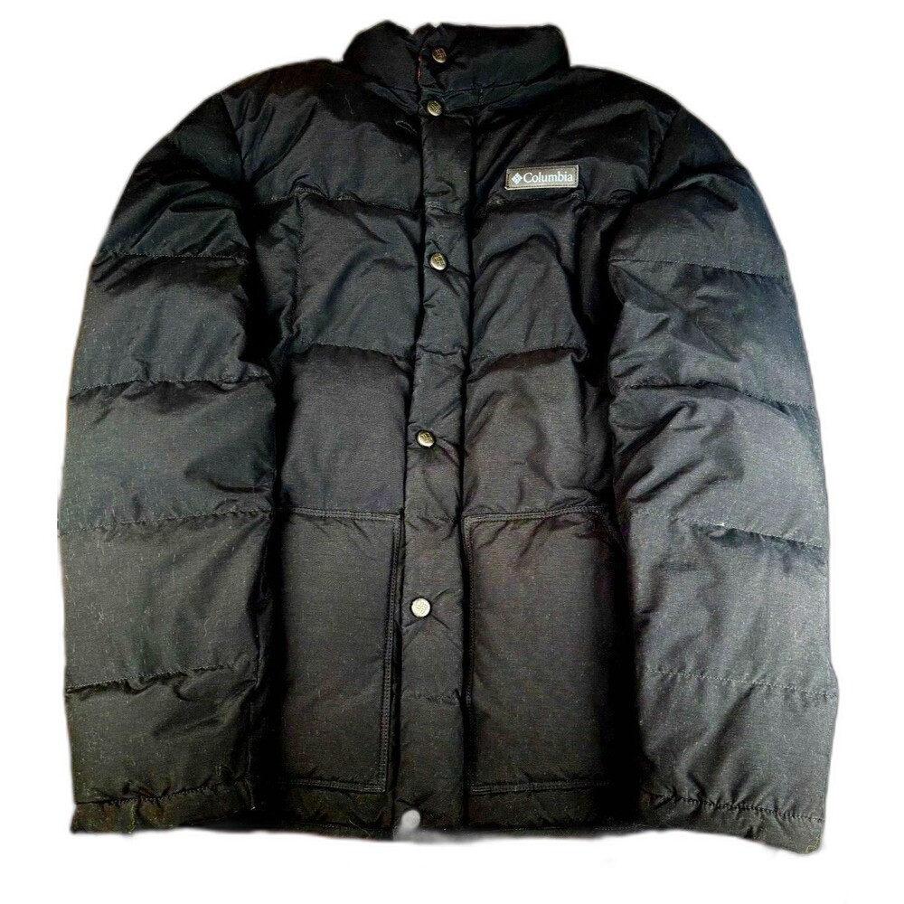 Mens Columbia Tech Norm Goth Black Starboy Puffer Flannel Lined Jacket Sz S